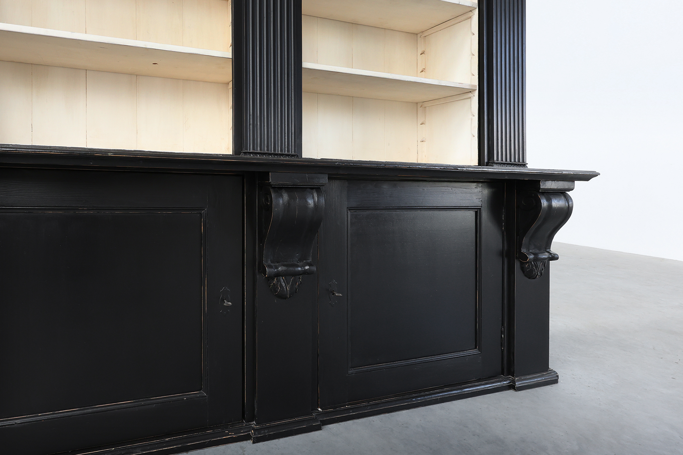 20th Century Black Tall Library Cabinet in MDF, United Kingdom thumbnail
